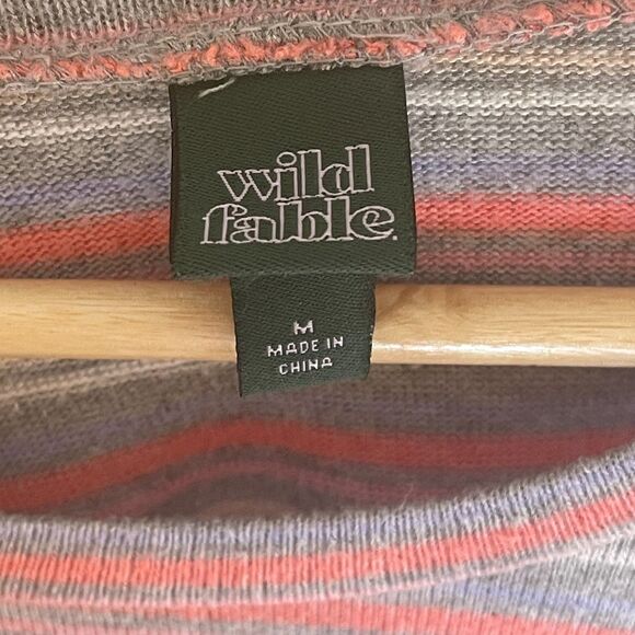 Wild Fable | Striped Long Sleeve Crop Top |  Medium - Picture 6 of 7